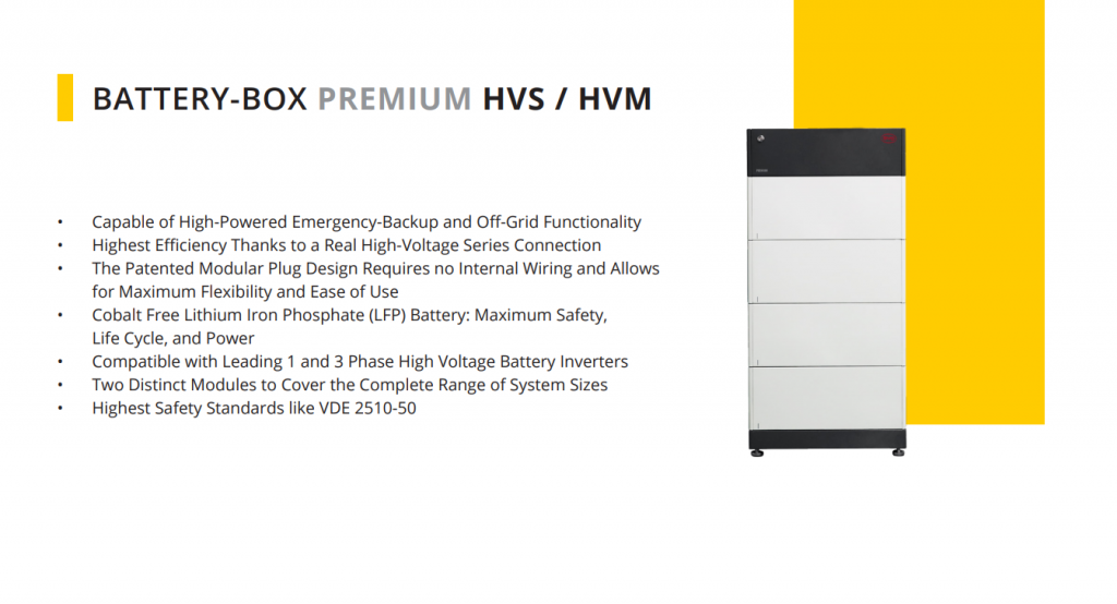 Características Batería de Litio BYD B-Box Premium, HVM, 
