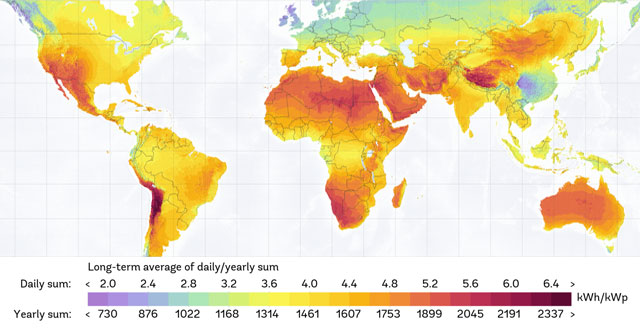 energía solar en bolivia mapa